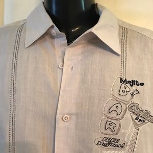 Havanera Mens Camp Shirt Mohito Bar Design